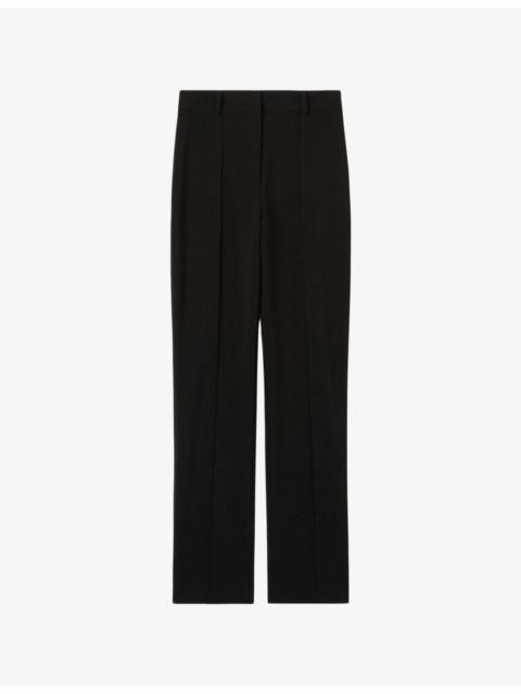 Claudie Pierlot Cigarette-Leg High-Rise Stretch-Woven Trousers