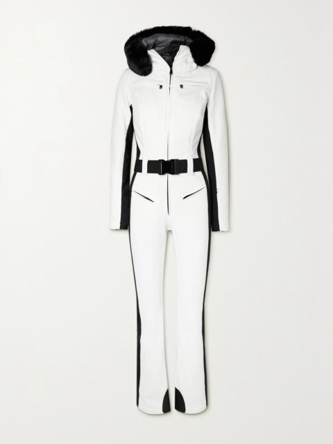 GOLDBERGH Parry Belted Hooded Faux Fur-trimmed Ski Suit