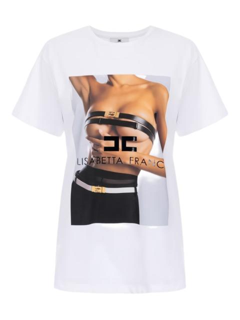 ELISABETTA FRANCHI photographic print logo T-shirt