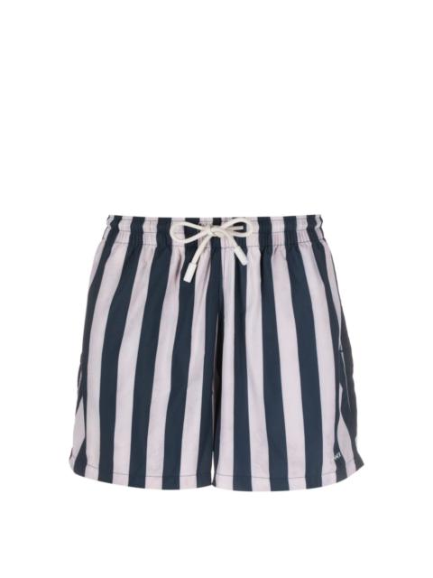 logo-print striped swim shorts