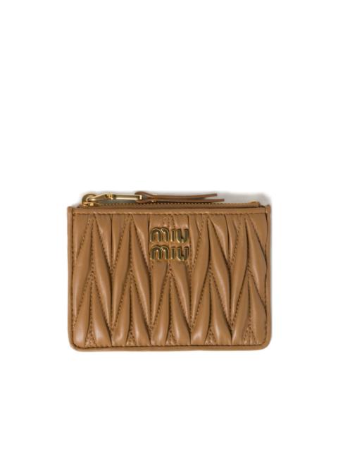 Miu Miu matelassé nappa leather card holder