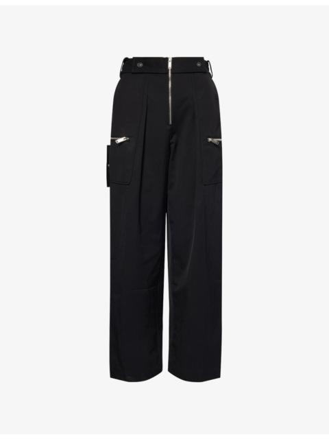 3.1 Phillip Lim Wide-Leg Zipper Cotton-Blend Trousers