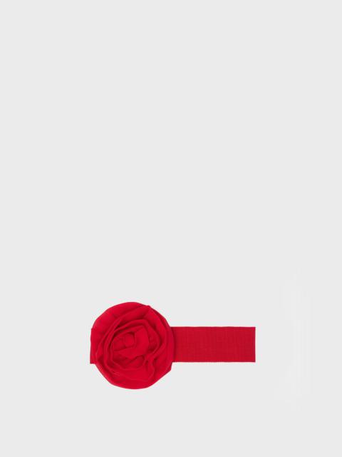 Blumarine GROSGRAIN CHOKER WITH GEORGETTE ROSE