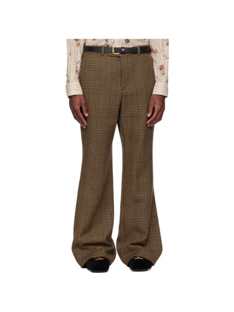 Valentino Brown Glen Check Trousers