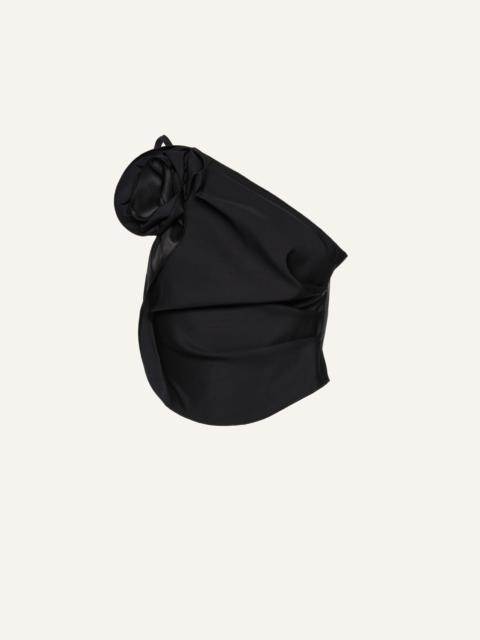 MAGDA BUTRYM One shoulder draped top in black