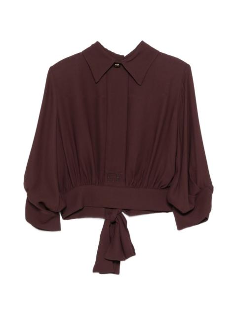 ELISABETTA FRANCHI collar tie-waist blouse