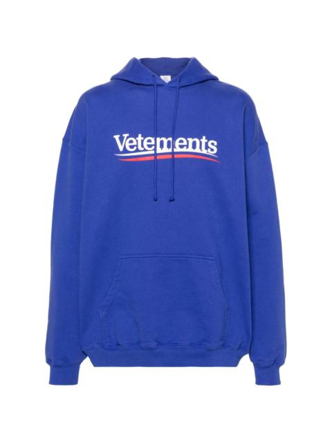 VETEMENTS logo-print cotton blend hoodie