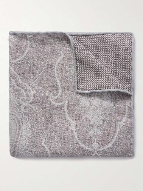 Brunello Cucinelli Reversible Printed Silk Pocket Square
