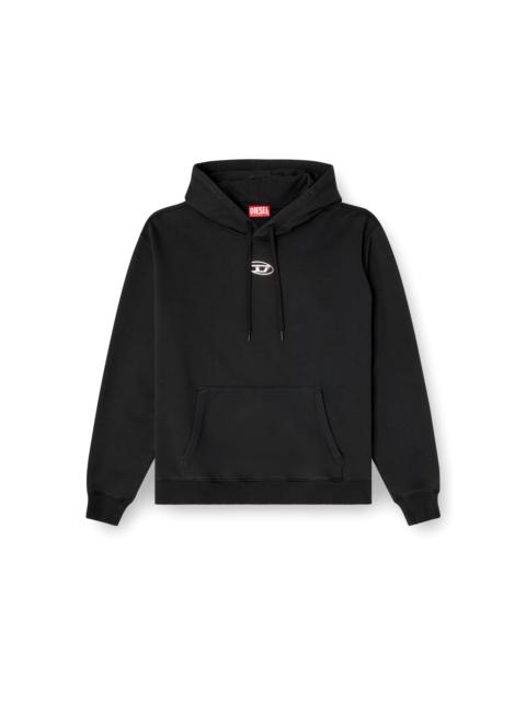 Diesel COTTON HOODIE WITH METALLIC OVAL D
