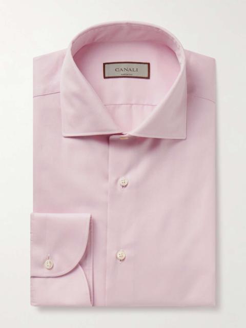 Canali Slim-Fit Cutaway-Collar Cotton-Twill Shirt