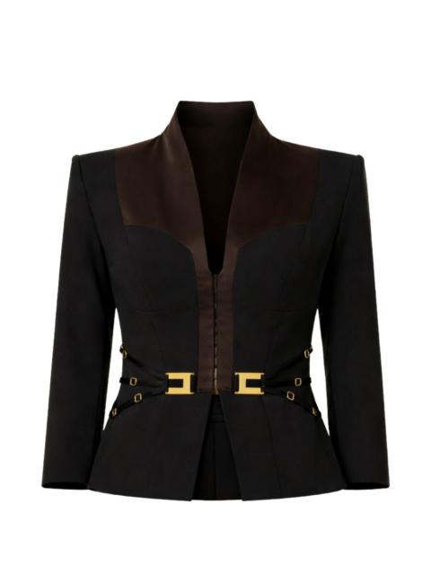 ELISABETTA FRANCHI V-neck buckle blazer