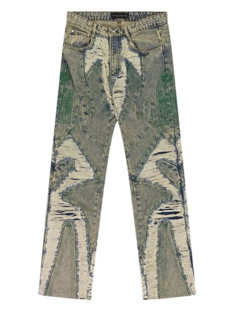 WHO DECIDES WAR Wave distressed jeans