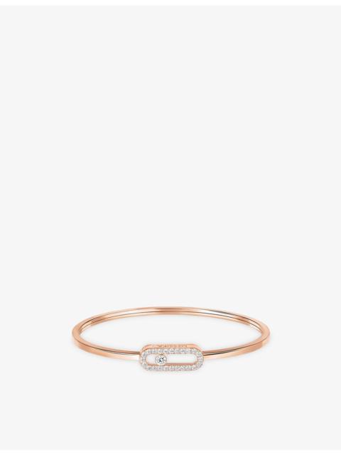 MESSIKA Move Uno Flex medium 18ct rose-gold and 0.34ct brilliant-cut diamond bangle bracelet