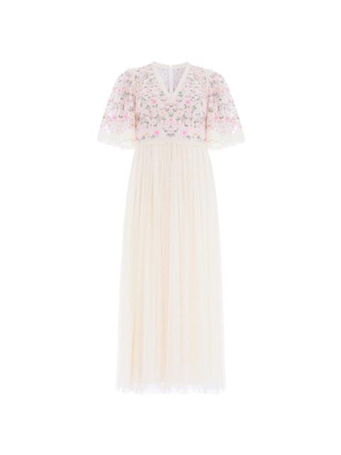 Needle & Thread Rosie Lace Bodice Short Sleeve V-Neck Ballerina Dress