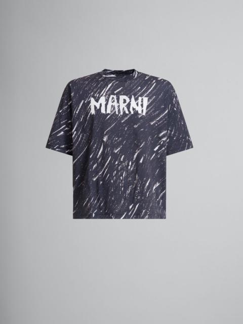 Marni BLACK CRAYON PRINT ORGANIC COTTON T-SHIRT