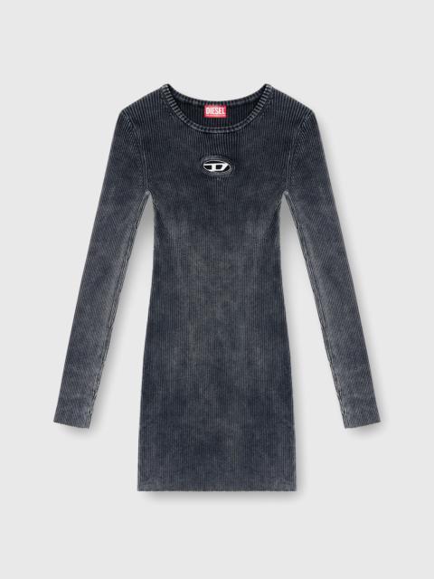 Diesel SHORT DRESS IN FADED RIBBED KNIT
