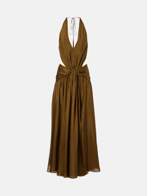 zimmermann laurel asymmetric linen midi dress crush asymmetrical midi dress main image 1
