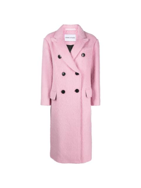 Essa brushed double-breasted wool-blend coat