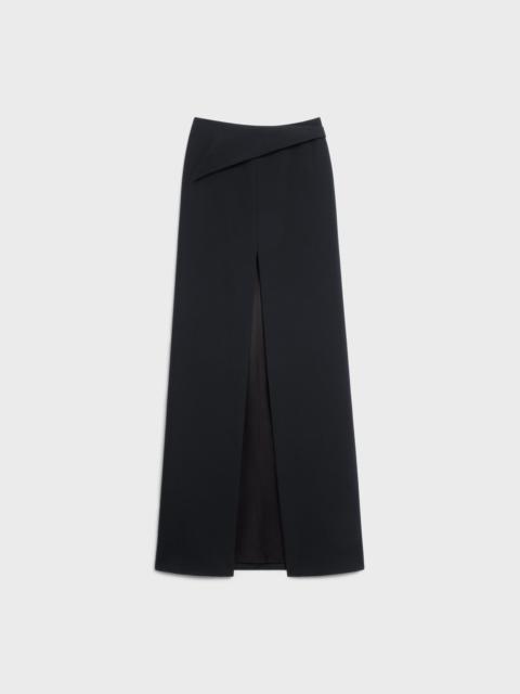CELINE LONG SKIRT WITH SLIT IN WOOL
