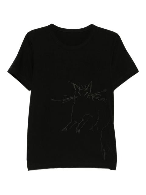 Y's animal-print cotton T-shirt