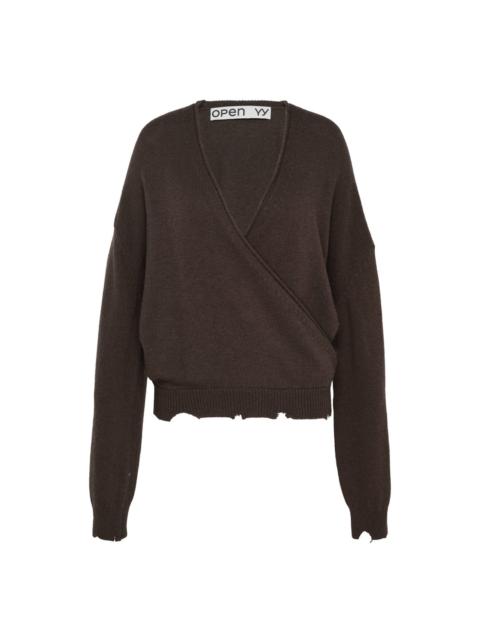 OPEN YY Wool Criss Cross Wrap Knit