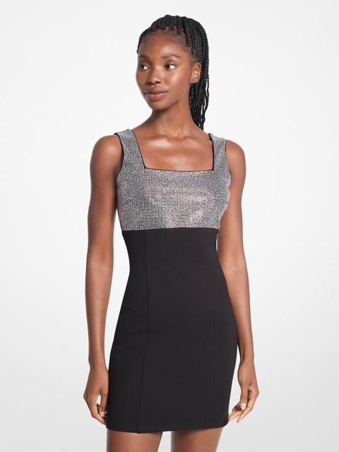 MICHAEL KORS Embellished Stretch Viscose Mini Dress