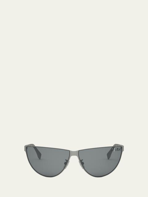 Cut-Out Logo Metal Cat-Eye Sunglasses