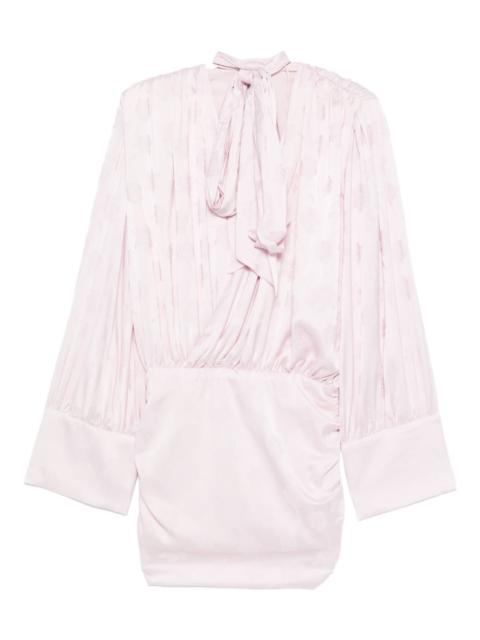 ROTATE floral-jacquard mini dress