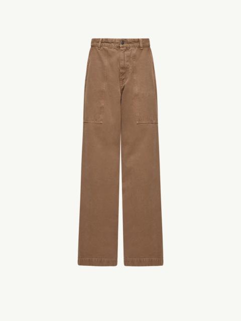 Moncler Leather Logo Cotton Pants