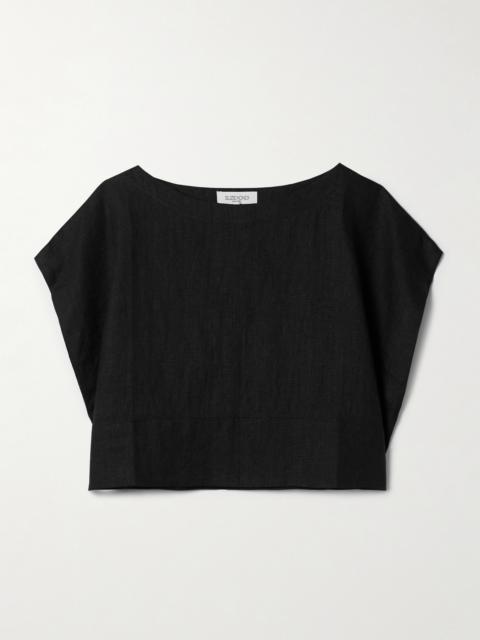 SUZIE KONDI Kori Cropped Linen Top