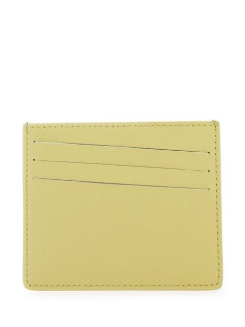 Pastel yellow leather card holder