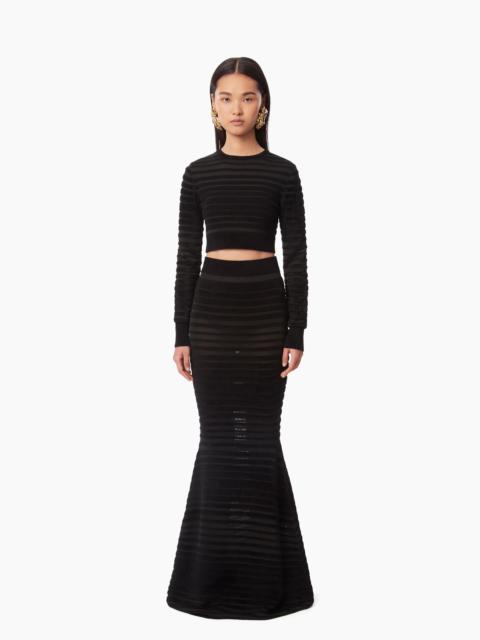 NINA RICCI CROPPED TOP WITH TONAL STRIPE