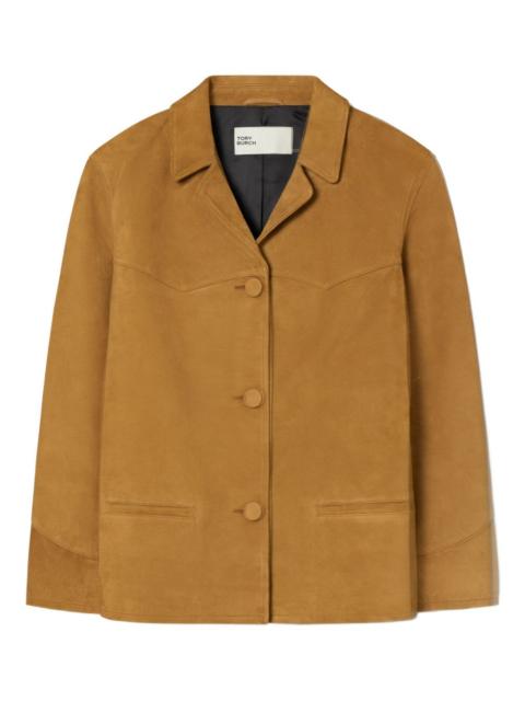 TORY BURCH single-breasted suede blazer