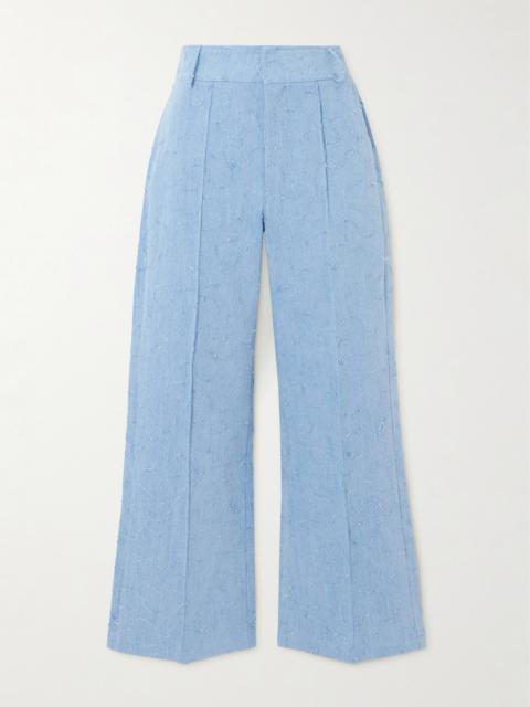 DESTREE Yoshimoto Frayed High-rise Wide-leg Jeans