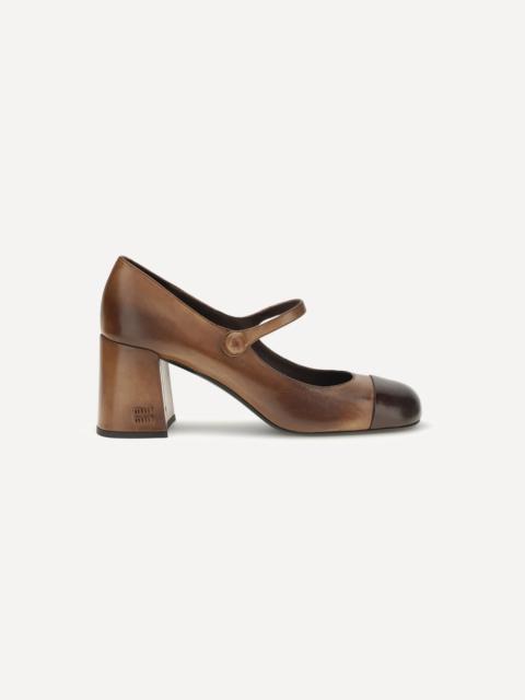 Miu Miu Leather Mary Jane Ballerinas