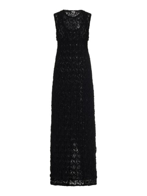 Jil Sander Layered Cotton-Blend Tank Maxi Dress black