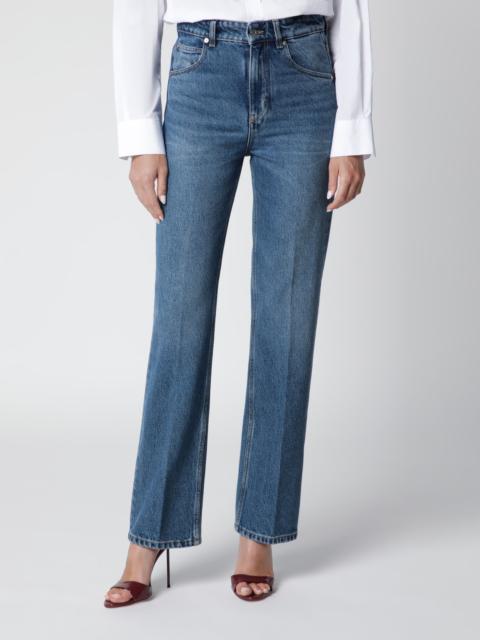 Victoria Beckham Julia Jeans in Blue Cotton Denim