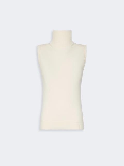 Sportmax ESCHIMO Sleeveless pure wool sweater - WHITE
