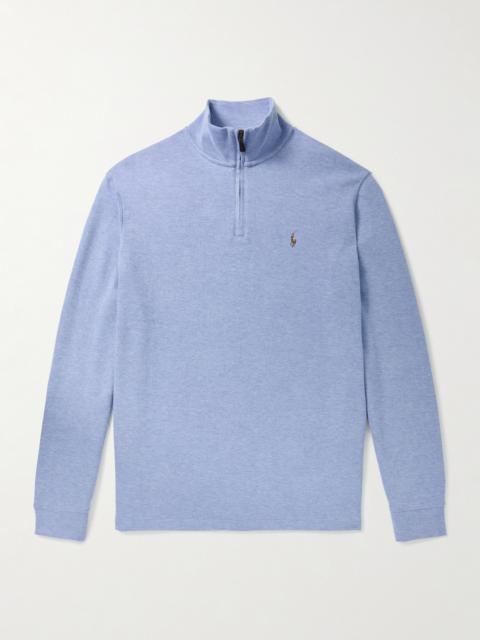Polo Ralph Lauren Logo-Embroidered Cotton Half-Zip Sweater