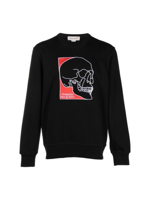 skull-print cotton sweatshirt