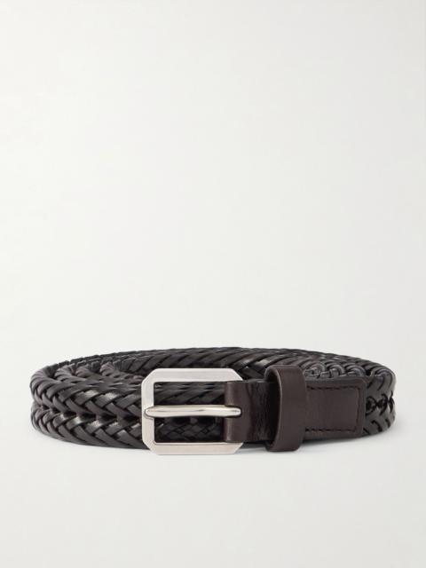 TOM FORD 2cm Woven Leather Belt Black