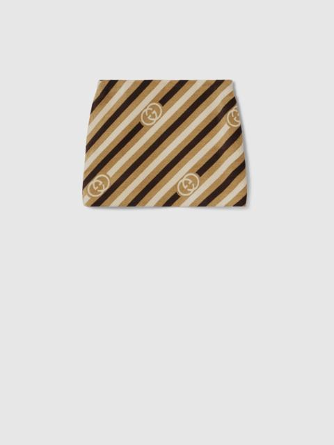 GUCCI Diagonal GG velvet chenille skirt