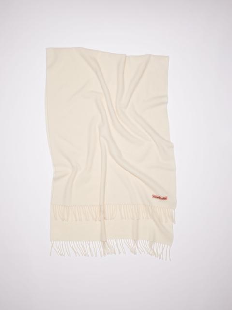 Fringe wool scarf - oversized - Warm white