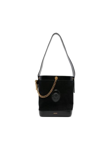 VERSACE chain-detail leather bucket bag