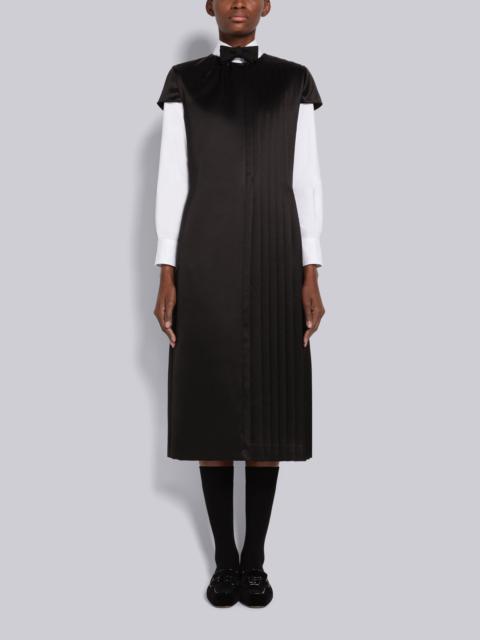 Thom Browne Half Pleat Belted Dress In Wool Silk Suiting