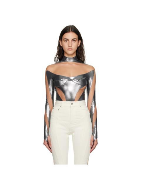 MUGLER Silver Illusion Bodysuit