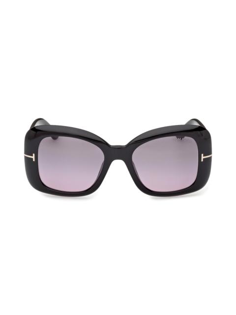 TOM FORD Women's Sandra-02 52MM Square Sunglasses - Black Purple
