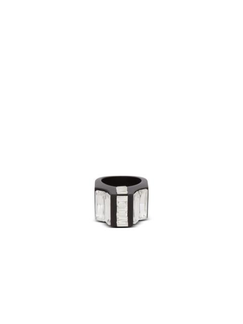 Balmain Resin and rhinestone ring