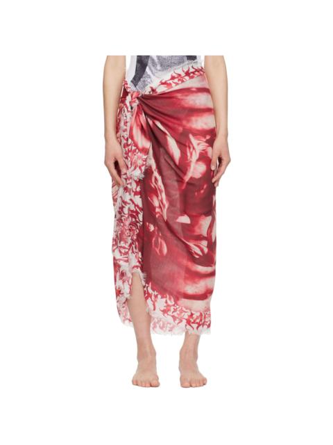 Jean Paul Gaultier White & Red Graphic Cover Up