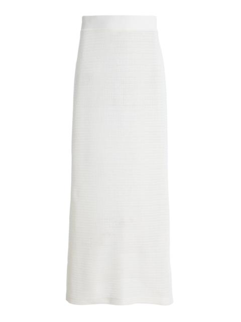 SIMKHAI Nicky Crocheted Midi Skirt white